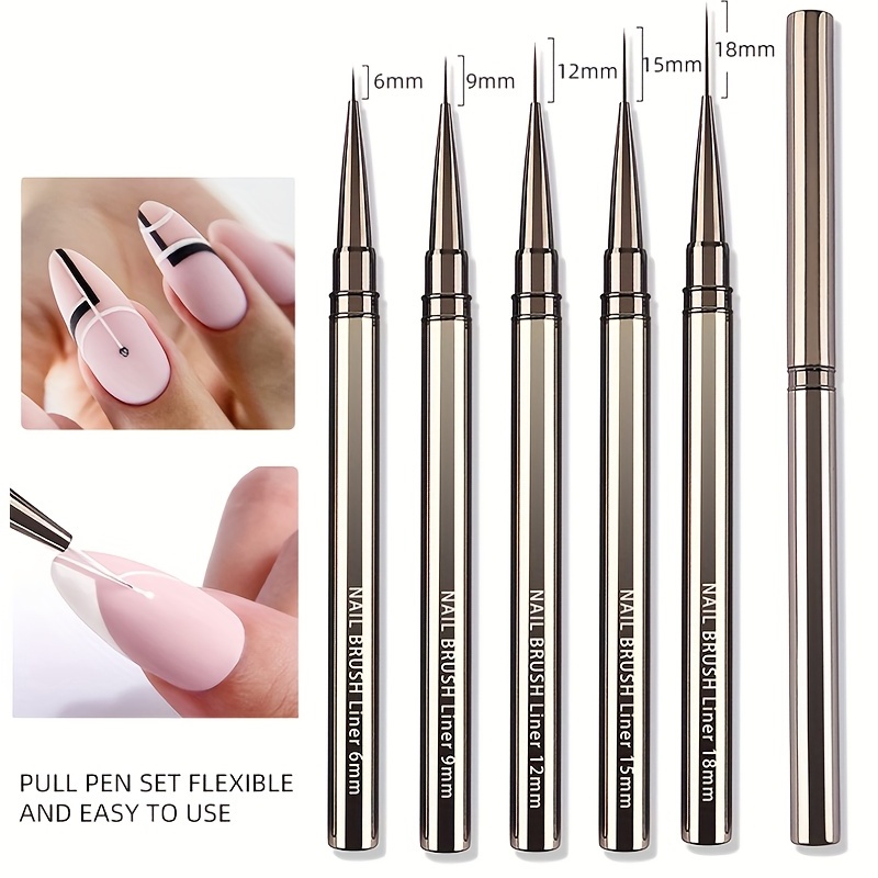 Coloured Gel Set - 5PCS Nail Art Liner Brushes Hand