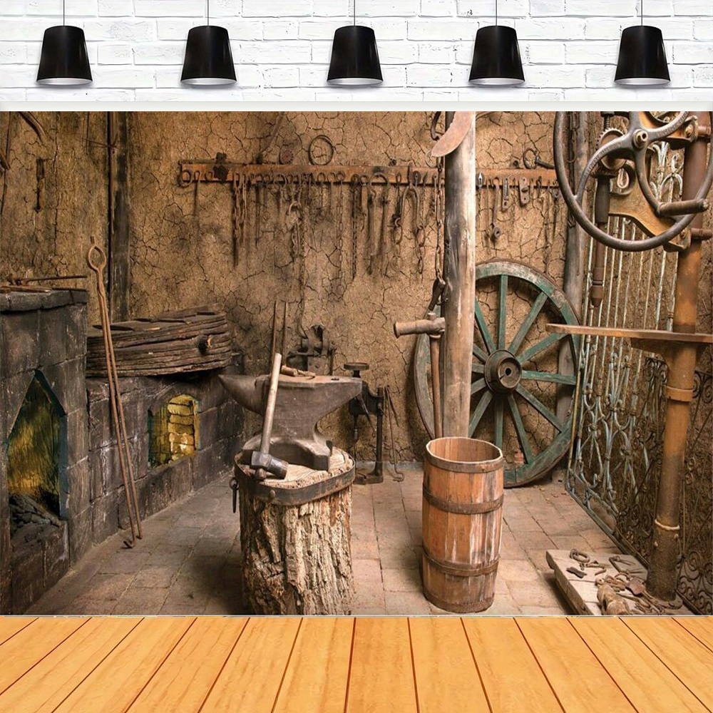 Photography Lighting Workshops - Photography Backdrop Vintage Smithy Workshop Banner