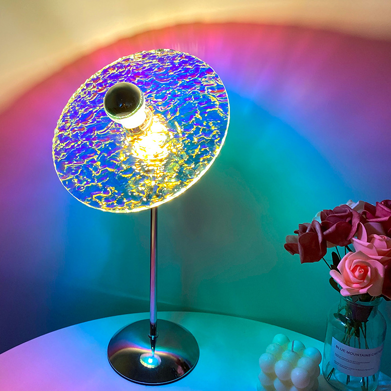 Lighting Glass Photography - Sunset Table Lamp Projection Rainbow Night