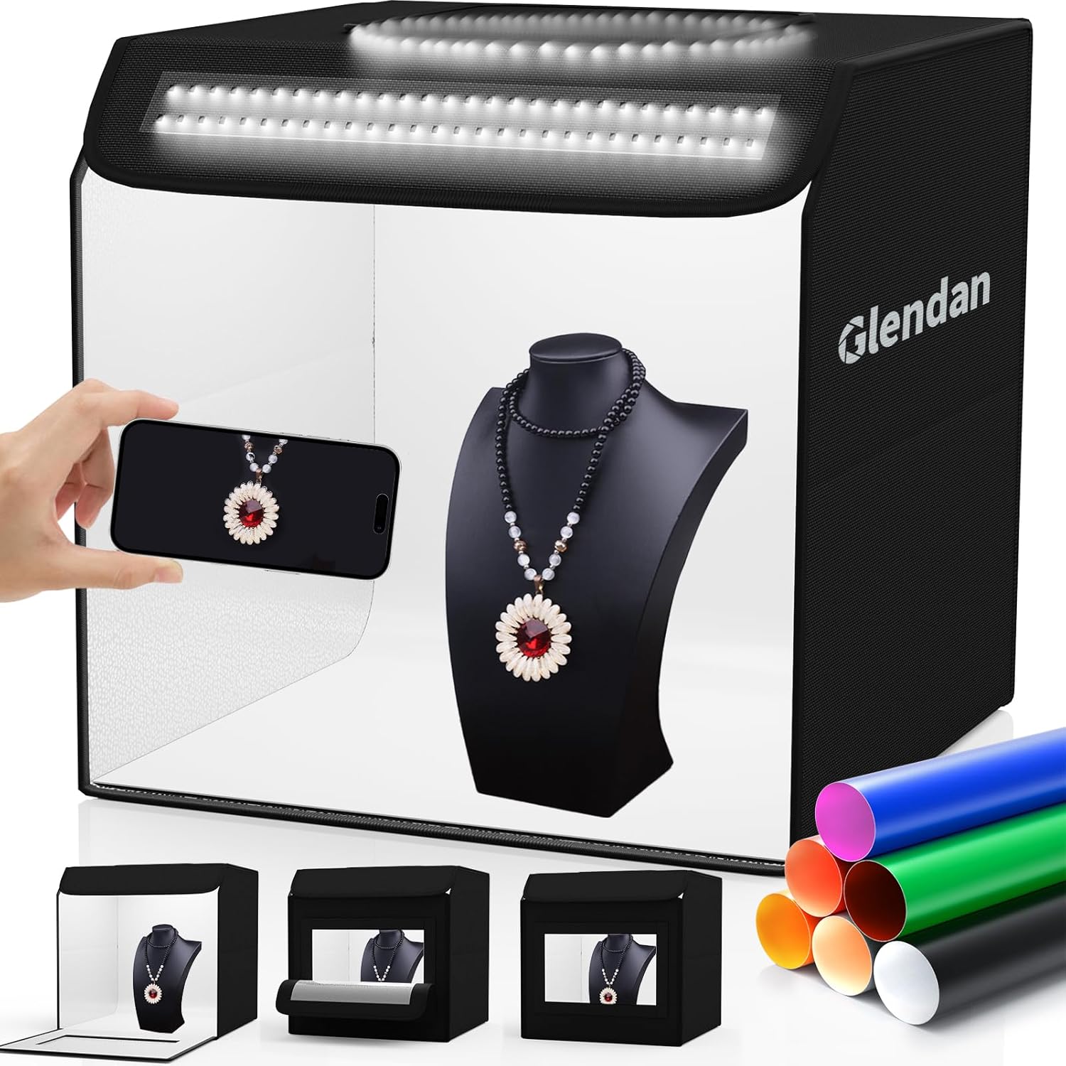 Photography Lighting For Jewelry - 16x16 Portable Photo Box with LED