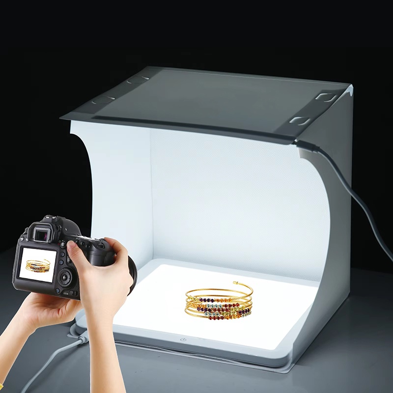 Photography Lighting Effects - 20cm Portable Photobox Photography Folding LED