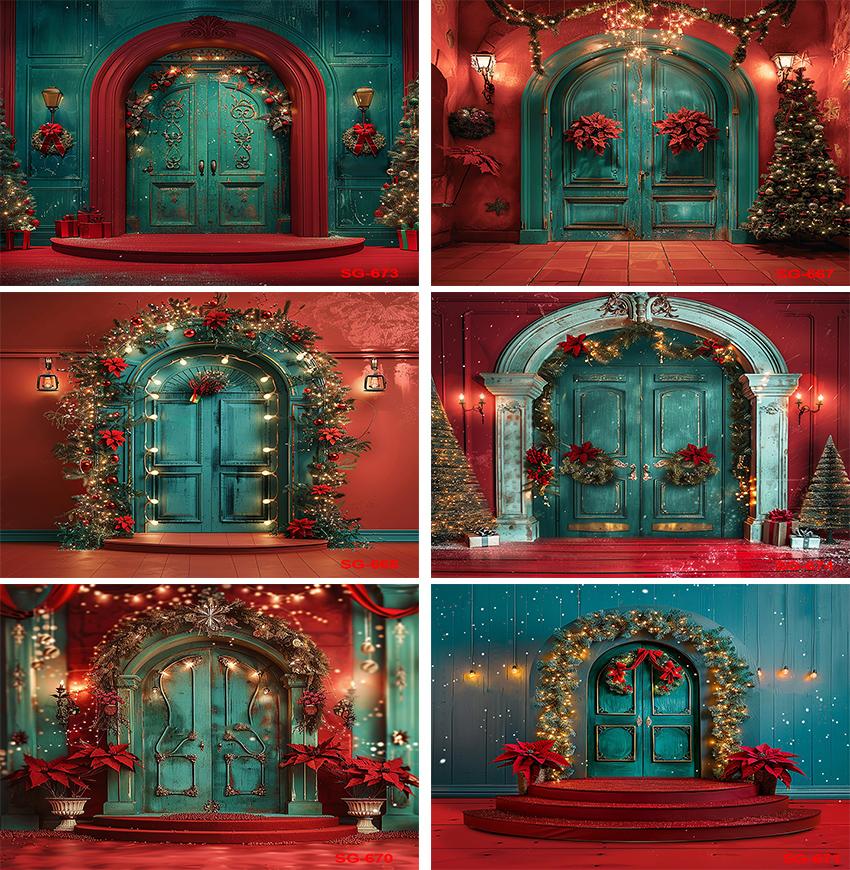 Photography Lighting Indoor - Green Door Photography Background Green Christmas