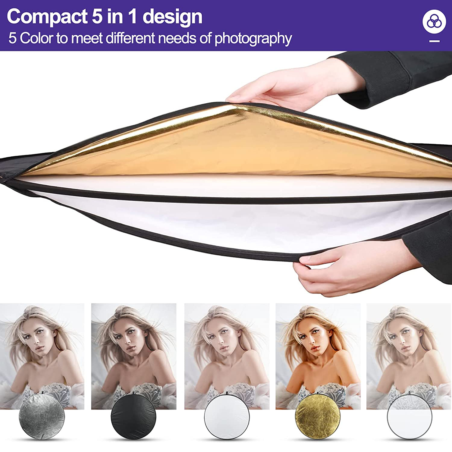 60 80 110cm 5in1 Reflector Pho - Photography Lighting Handheld recensione e prezzo