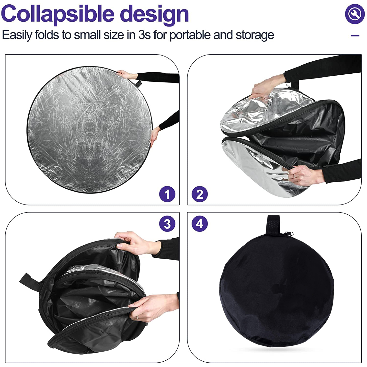 60 80 110cm 5in1 Reflector Pho - Photography Lighting Handheld recensione e prezzo