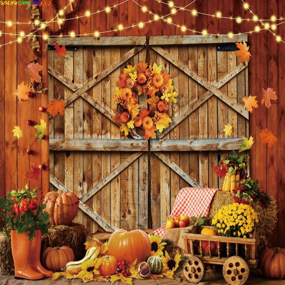 Autumn Backdrop Wood Barn Door - Photography Lighting Indoor recensione e prezzo