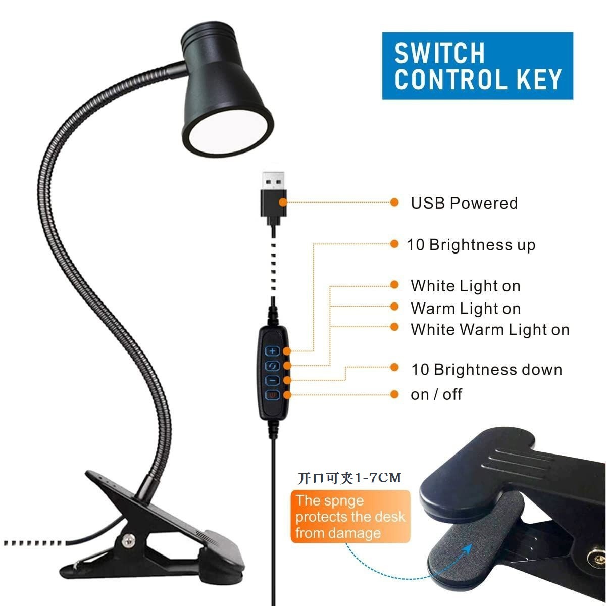 LED clip desk lamp eye protect - Photography Lighting Learning recensione e prezzo