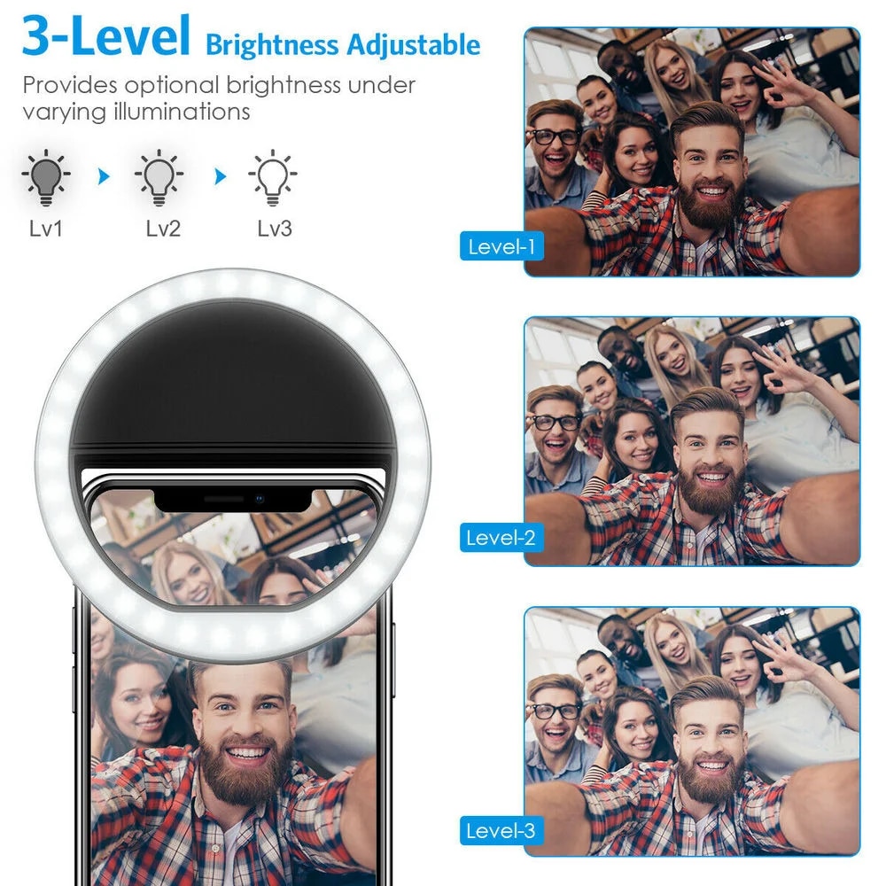 USB Rechargeable LED Selfie Ri - Photography Lighting Effects recensione e prezzo