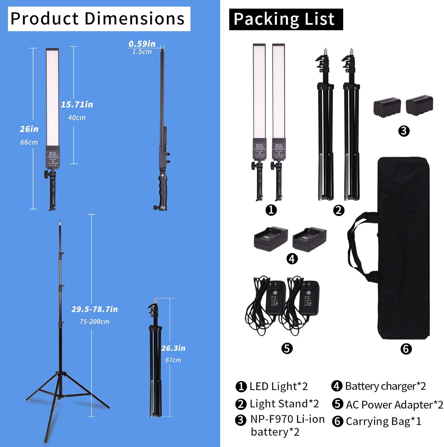 LED Video Light Wand, Dimmable - Photography Lighting Wand recensione e prezzo