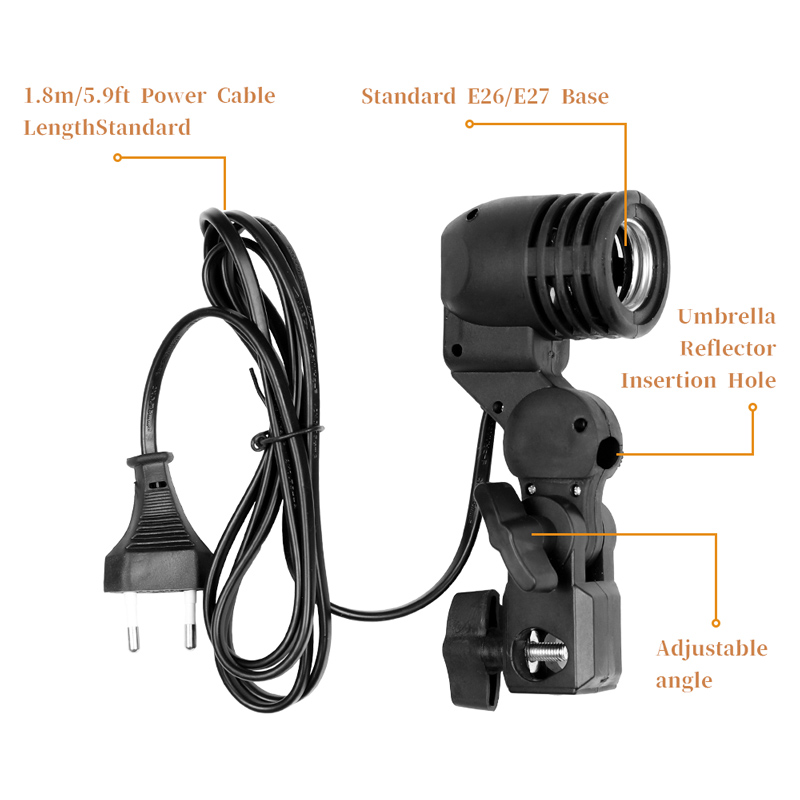 1.8m Cable Cord Light Bulb Sta - Photography Lighting With Umbrella recensione e prezzo