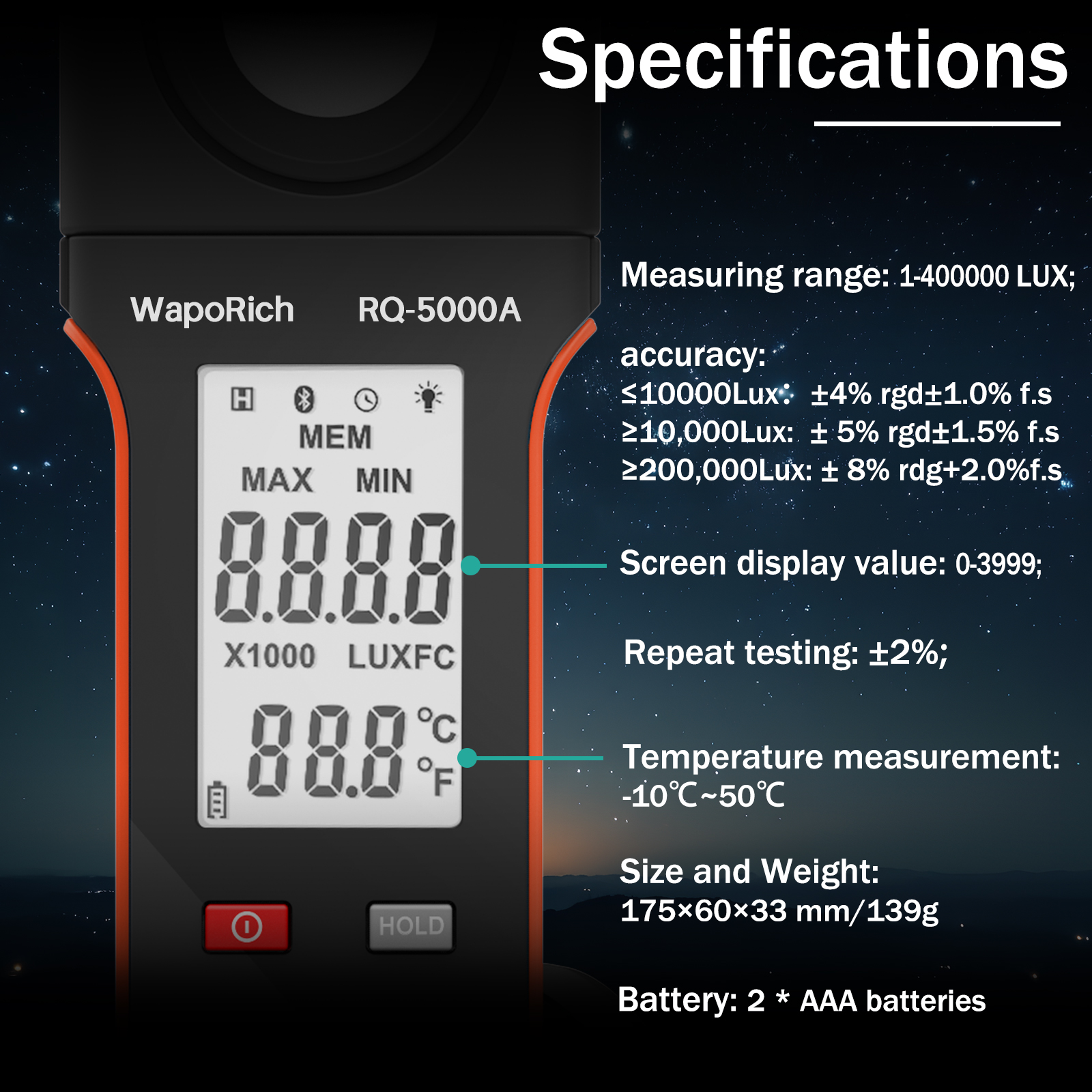5000A Digital Light Meter 0-40 - Photography Lighting Meter recensione e prezzo