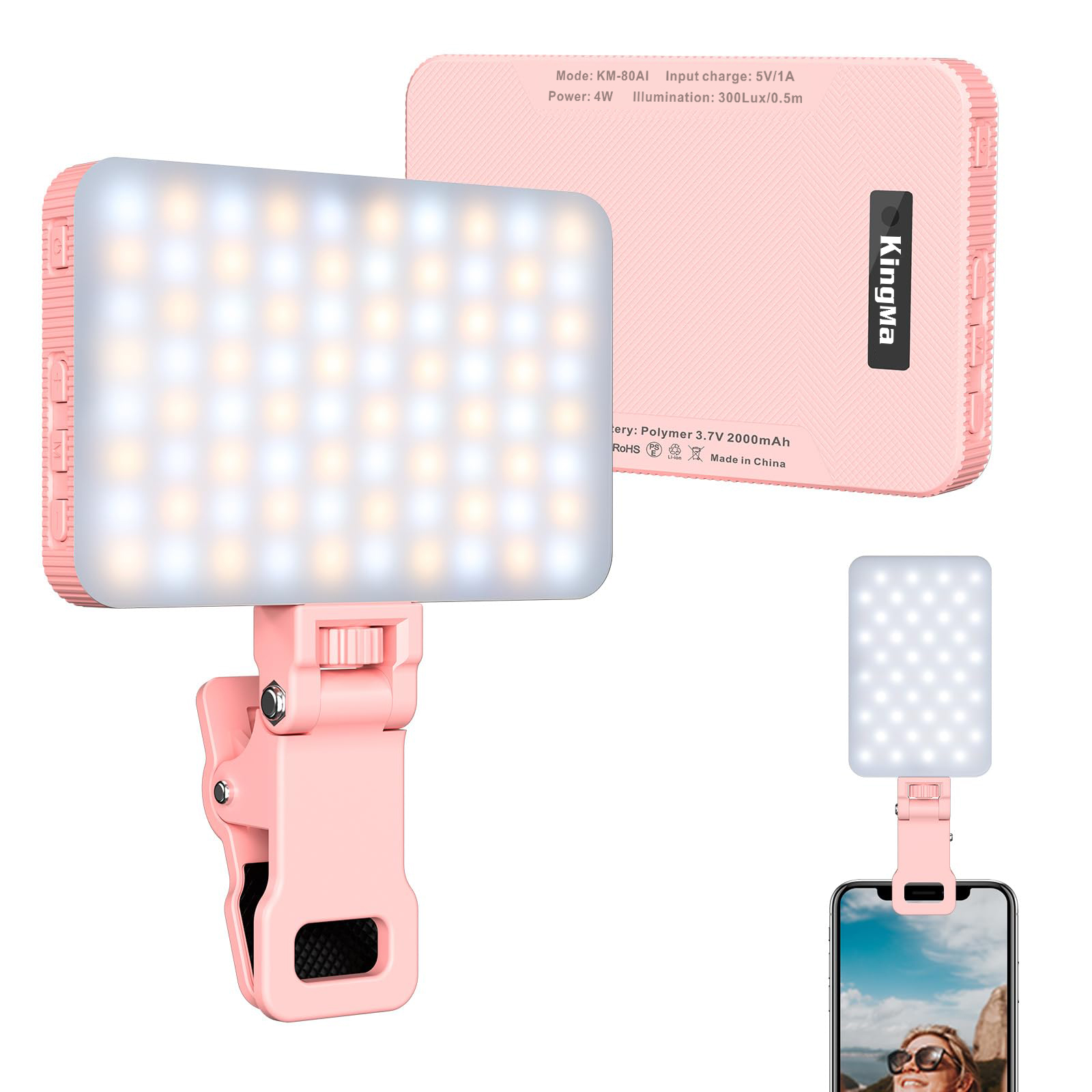 King Ma Pink Rechargeable Self - Photography Lighting Portable recensione e prezzo