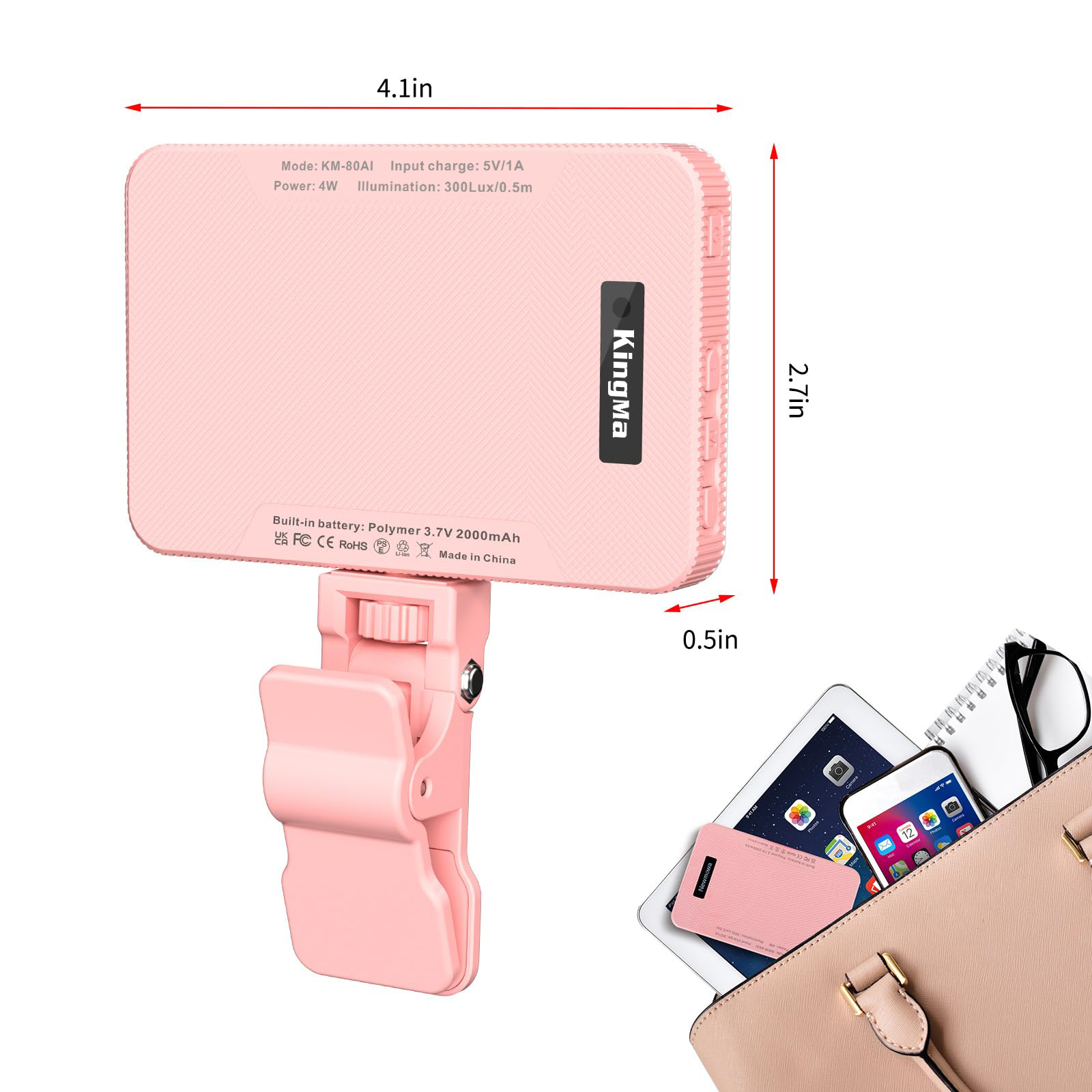 King Ma Pink Rechargeable Self - Photography Lighting Portable recensione e prezzo
