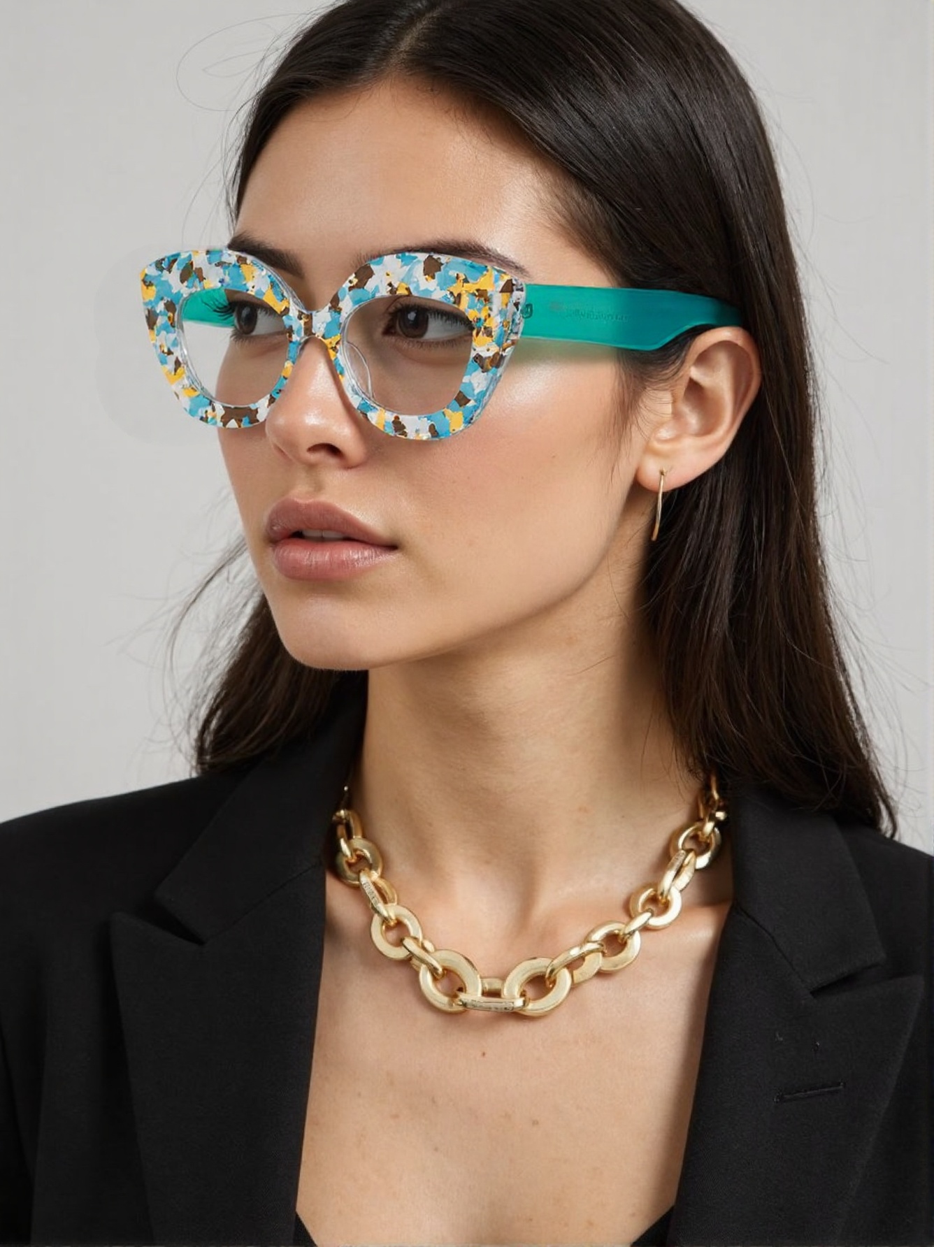 Large Frame Cat-Eye Floral Gla - Lighting Glass Photography recensione e prezzo