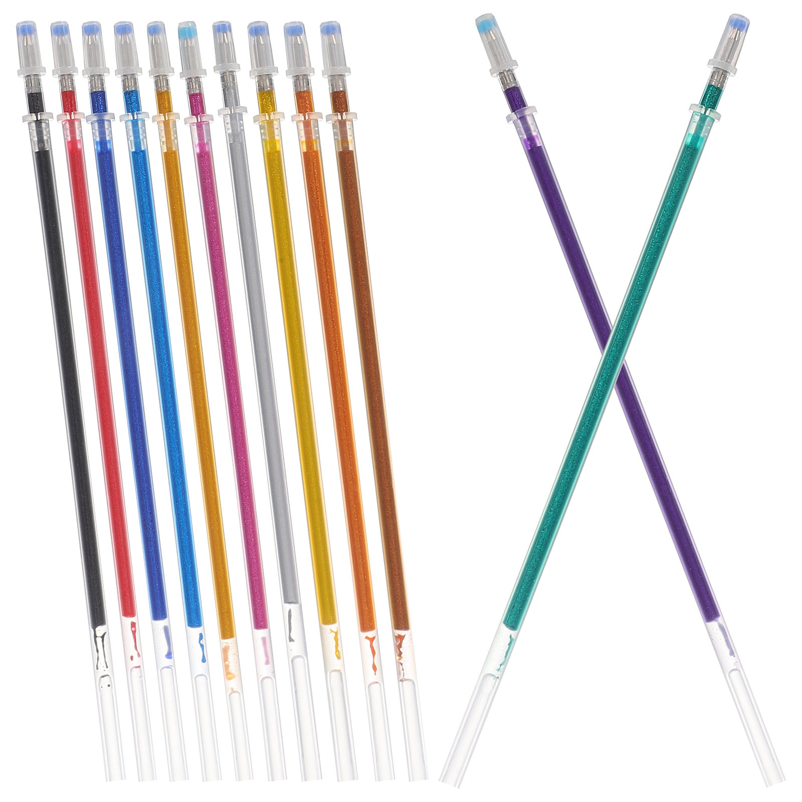 12Pcs Glitter Pen Refill Repla - Coloured Gel Set recensione e prezzo