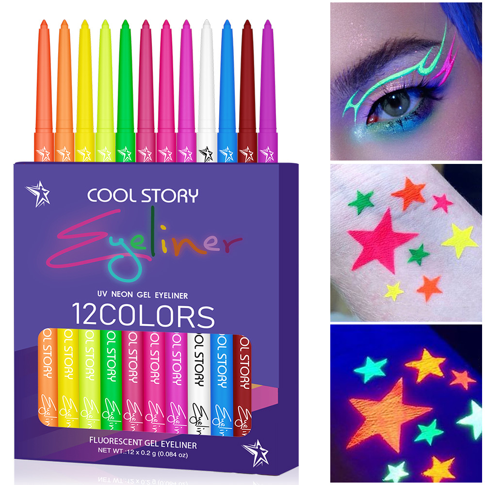 12 colours fluorescent eyeline - Coloured Gel Set recensione e prezzo