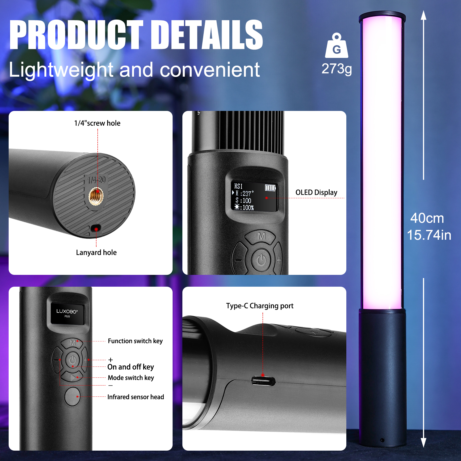 P400 RGB Light Wand Handheld L - Photography Lighting Wand recensione e prezzo