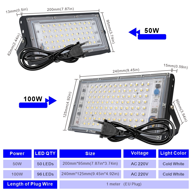 50W 100W Foco Led Flood Light  - Photography Lighting Uk recensione e prezzo
