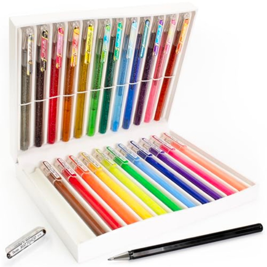 24 Colour Gel Pen Set - 12 Mat - Coloured Gel Set recensione e prezzo