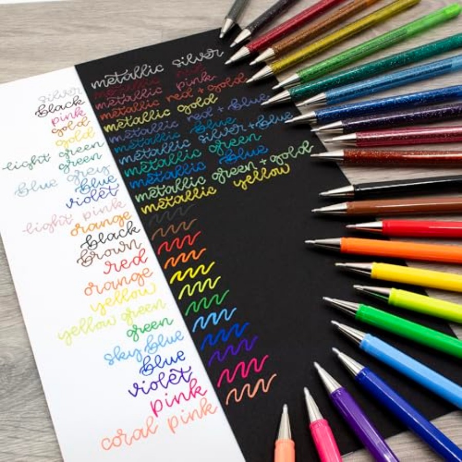 24 Colour Gel Pen Set - 12 Mat - Coloured Gel Set recensione e prezzo