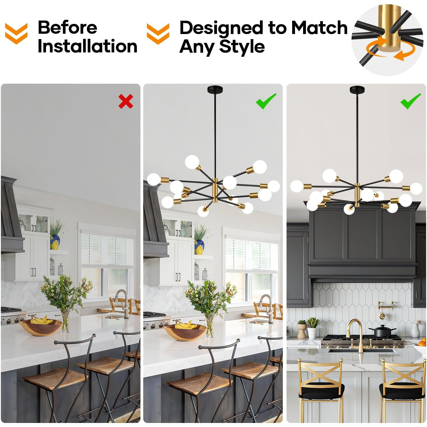 33 Modern Chandelier Ceiling L - V Mount Battery recensione e prezzo