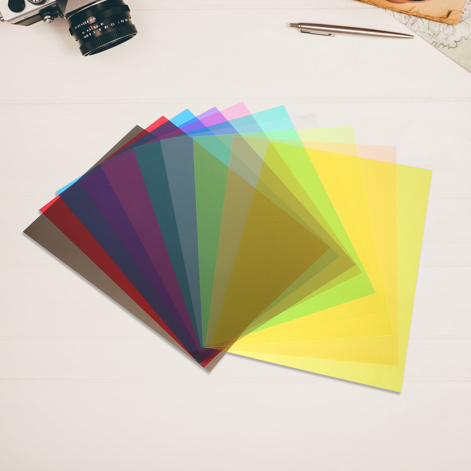 10Pcs Colored PVC Glass Paper  - Lighting Glass Photography recensione e prezzo
