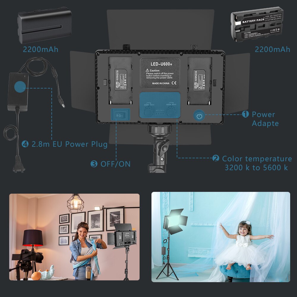 Nagnahz U800+ LED Video Light  - Iris Photography Led Lighting Pack recensione e prezzo