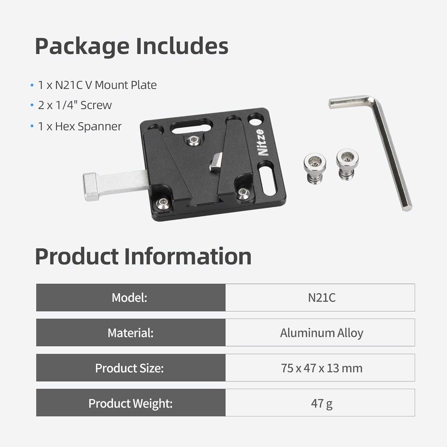 Nitze V Mount Battery Plate, A - V Mount Battery recensione e prezzo