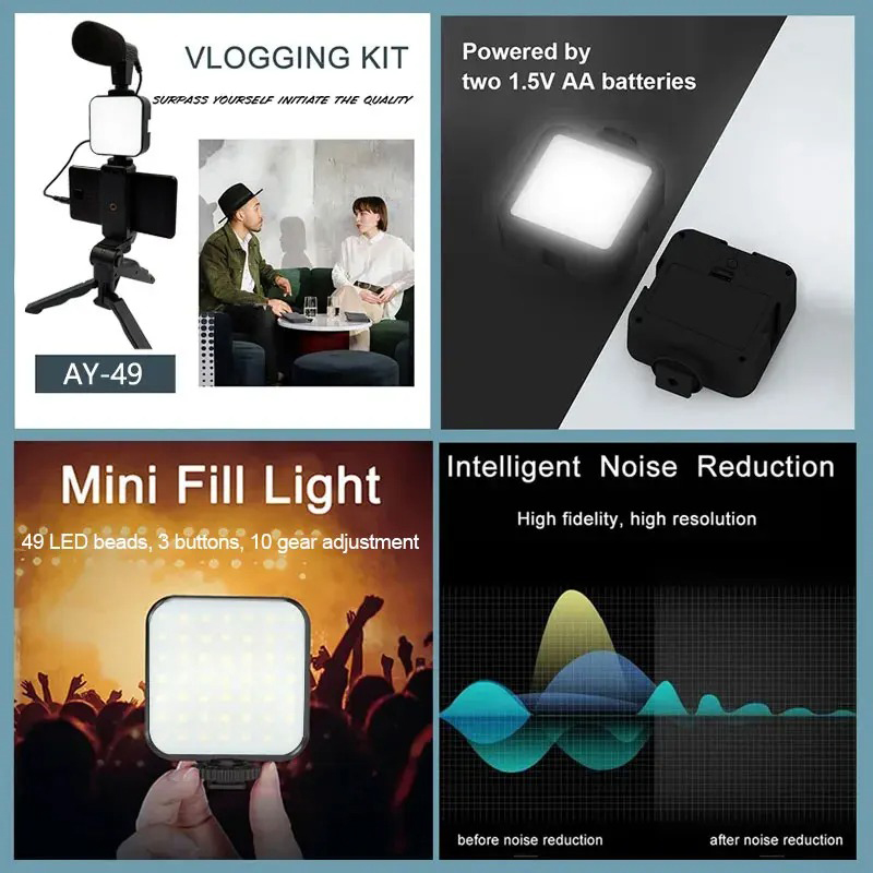 AY49 Smartphone Vlogging Kit W - Iris Photography Led Lighting Pack recensione e prezzo