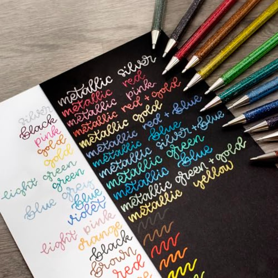 24 Colour Gel Pen Set - 12 Mat - Coloured Gel Set recensione e prezzo